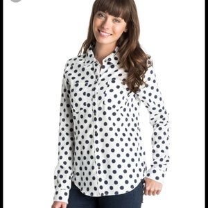 Roxy skate button down up top sneaky peaks polka dot dress swim shirt